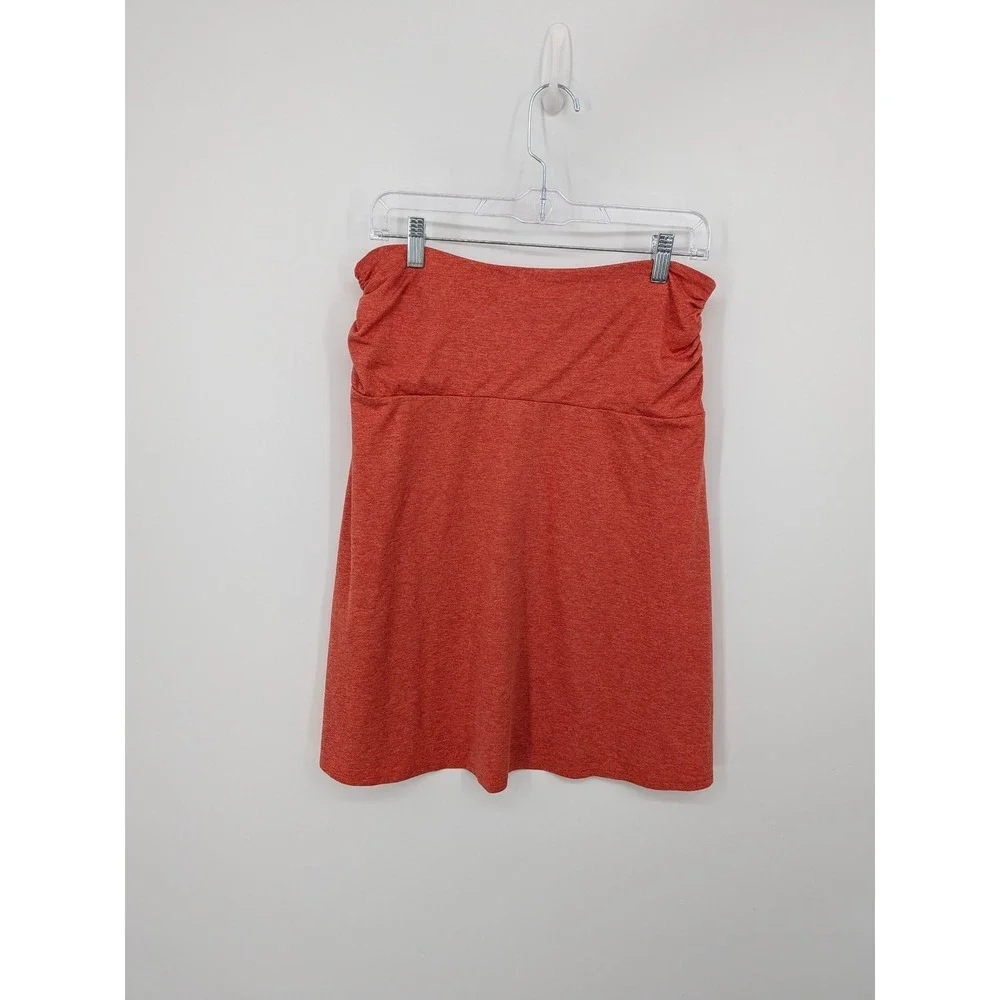 Patagonia Skirt Women Medium Orange Heathered Ruched Faux Wrap Knit Gorpcore